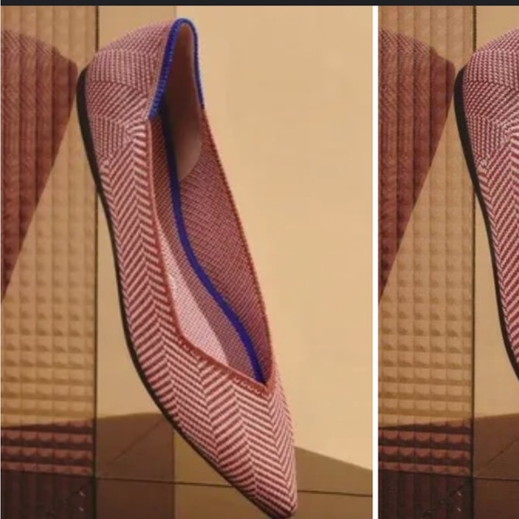 Rothy’s *Rare* Amber Metallic Herringbone Pointed Ballet Flats - Picture 4 of 10